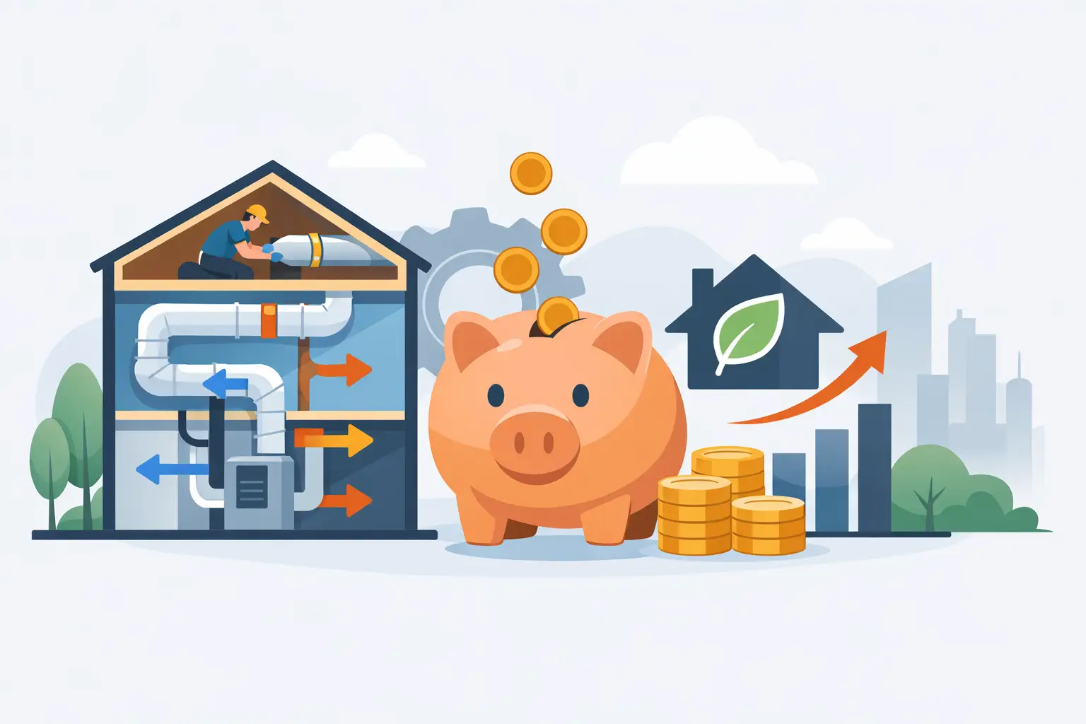 Home Duct Sealing Savings Example