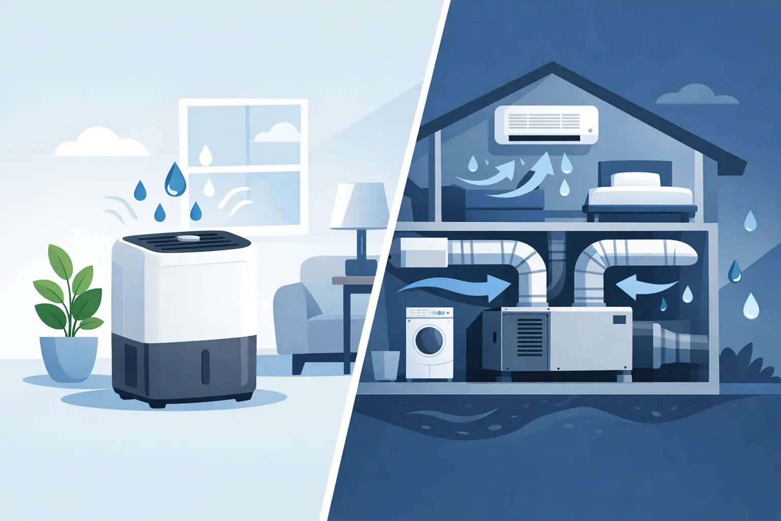 Portable vs Whole Home Dehumidifier